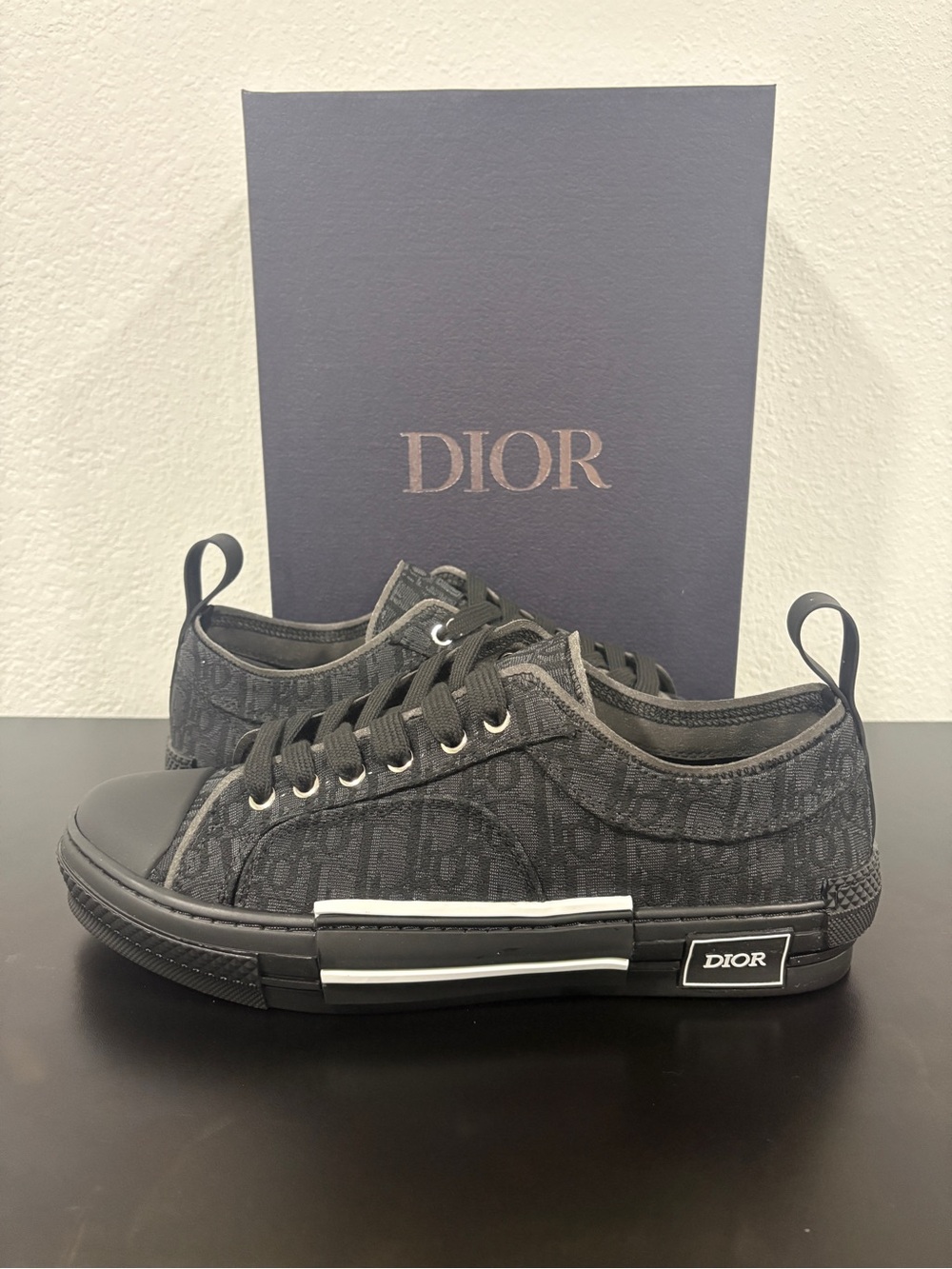 Dior Black Oblique Canvas Low-Top Sneakers